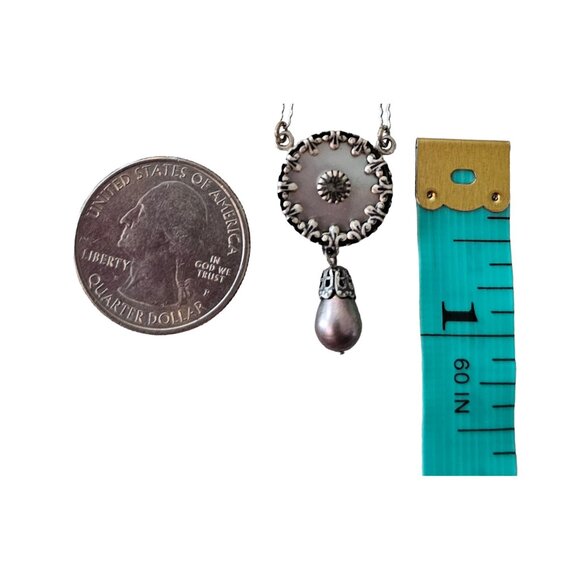 Liz Palacios Sterling Silver Paper Clip Chain Lavalier Pendant Necklace, L110 - Picture 7 of 9